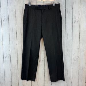 Lauren Ralph Lauren Grey Classic-Fit Stretch Microtwill Dress Pants Size 32